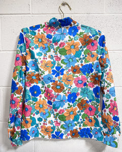 Bright Floral Long Sleeve Blouse (M)