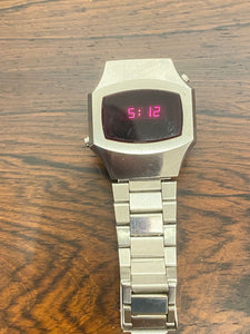 1970s Sears Roebuck Silver Tone Digital watch