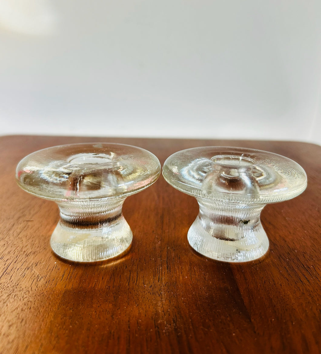 Glass Candlestick Holder set of 2