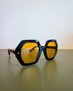 Black and Amber Octagonal Sunnies