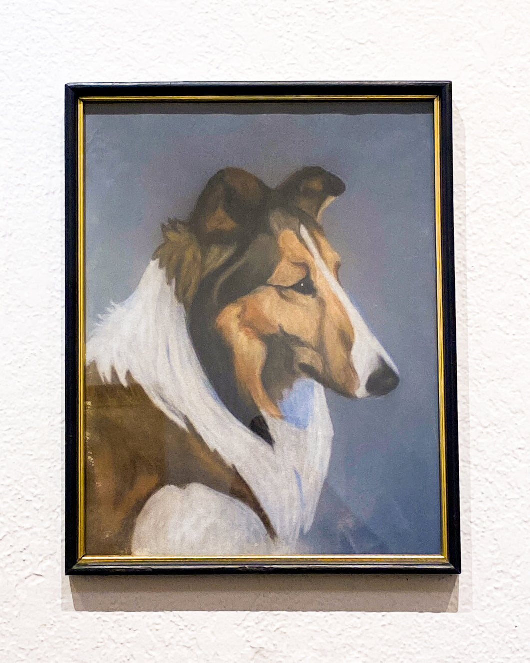 Vintage Collie Dog Painting