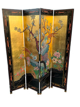 Load image into Gallery viewer, Vintage Asian Gold Leaf and Lacquer 4 Panel Screen
