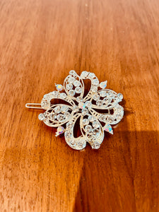 Elegant Crystal Flower Rhinestone Wedding Hair Brooch