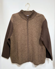 Load image into Gallery viewer, Brown Wool Zip Up Sweater (1x)
