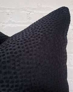 Square Textured Black Pillow