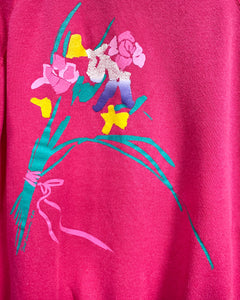 Vintage Pink Sweatshirt with Bouquet (M)