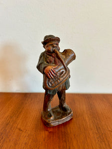 Oompapa Tuba Player Painted Pressed Wooden Figurine