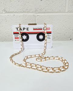 White Cassette Tape Purse