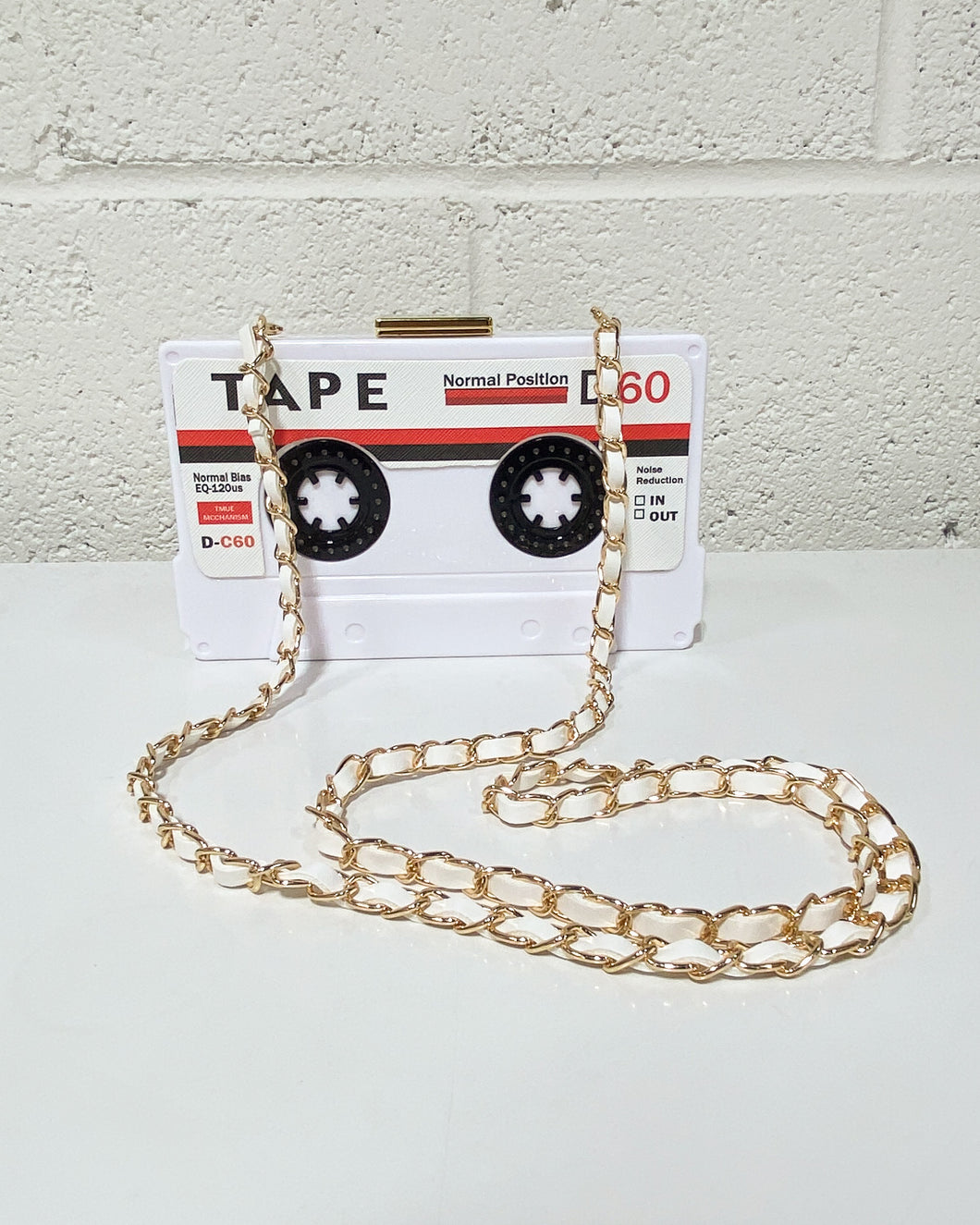 White Cassette Tape Purse