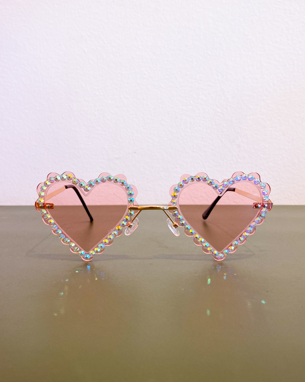 Pink Jeweled Heart Sunnies