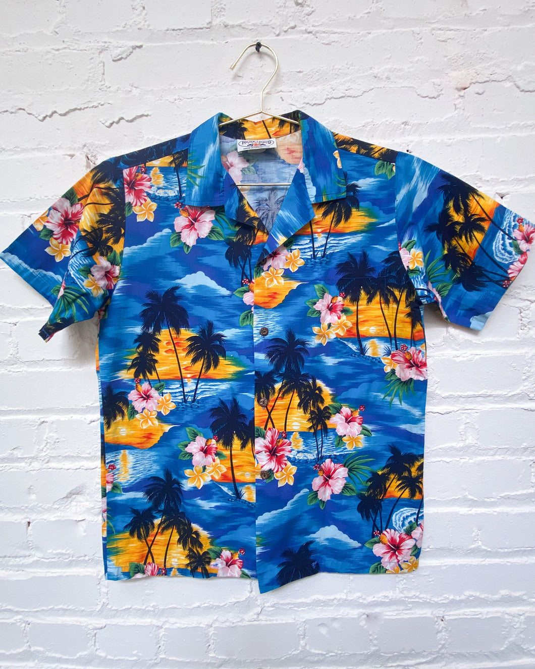 Classic Blue Hawaiian Shirt (S)