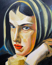 Load image into Gallery viewer, Oil Painting of Woman in Scarf by VG
