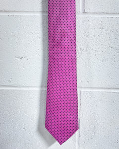 Pink Tie with Black Dots