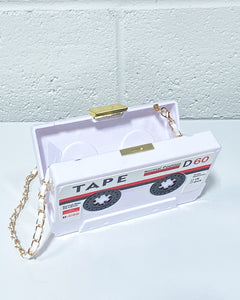 White Cassette Tape Purse