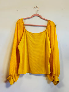 Yellow Scoop Neck Blouse