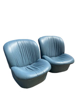 Load image into Gallery viewer, Vintage Postmodern 80s Leather Swivel Clam Chair, Sold Separately
