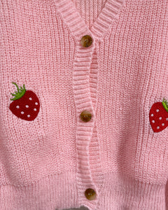 Pink Cardigan with Strawberries (XL)