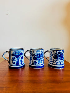 Nordic Blue and White Floral Stoneware Mug, CJ Peterson