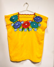 Load image into Gallery viewer, Marigold Colored Mexican Huilpil Blouse
