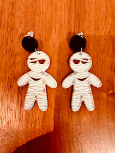 Red eyed Mummy Earrings