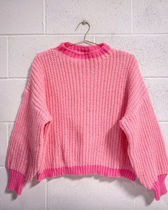 Pink Chunky Knit Sweater (XXL)