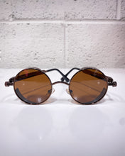 Load image into Gallery viewer, Brown Round Sunnies with Wire Detail
