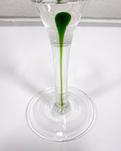 Load image into Gallery viewer, Single Martini Glass with Green Detail
