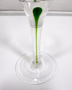 Single Martini Glass with Green Detail