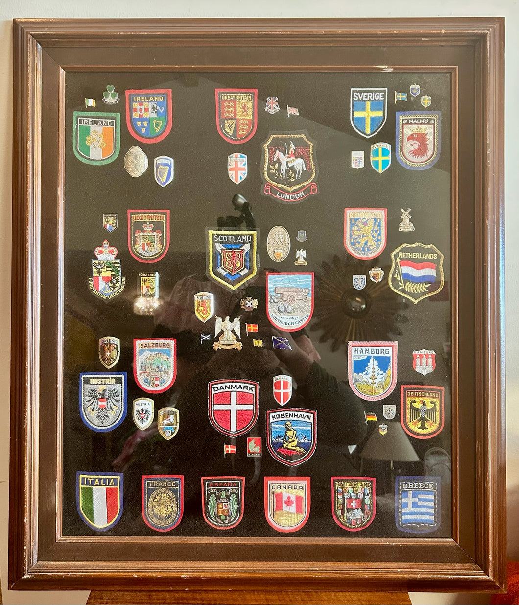 European Travel Patch Framed Collection