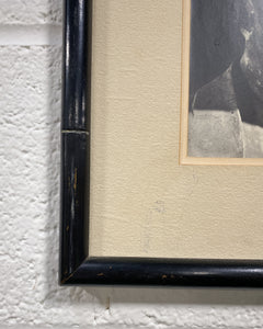 Vintage Framed Photo of Gigeiten Statue at Akishino-dera Temple, Japan