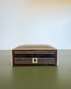 Vintage Mosaic Inlay Box with Key