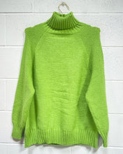 Load image into Gallery viewer, Chartreuse Green Turtleneck Sweater (XL)
