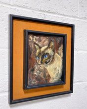 Load image into Gallery viewer, Vintage Framed Siamese Cat Painting by Joyce Stone
