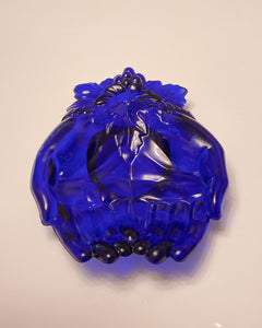 Vintage Cobalt Blue Glass Hand Shaped Catchall