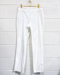 White Straight Leg Pants (4 Slim)