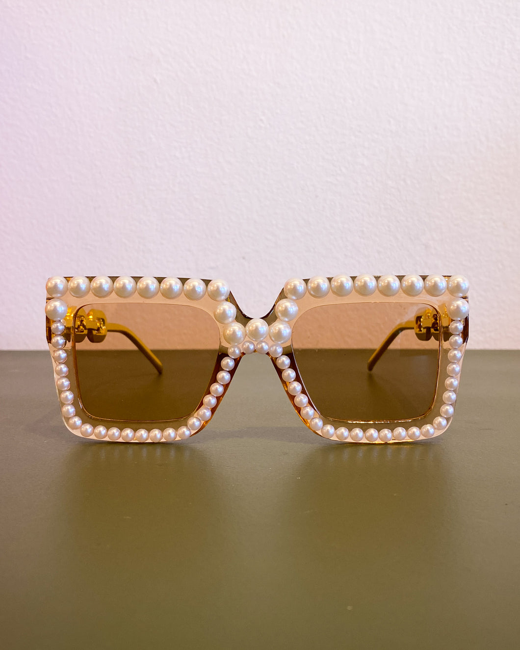 Rectangular Amber Pearl Sunnies