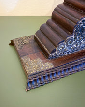 Load image into Gallery viewer, Vintage Ornate Wood and Metal BookendS
