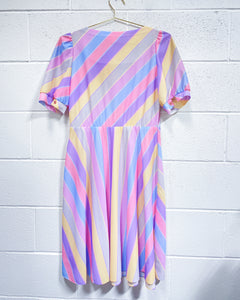 Vintage Pastel Stripe Dress (10P)