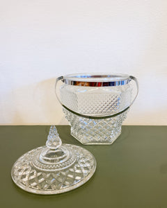 Vintage Art Deco Cut Glass Ice Bucket