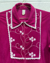 Load image into Gallery viewer, Vintage Berry Colored Velour Sleep Gown
