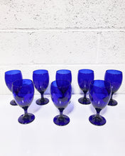 Load image into Gallery viewer, Set of 8 Cobalt Blue Wine Goblets
