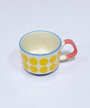 Load image into Gallery viewer, Yellow Polka Dot Ceramic Mug
