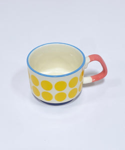 Yellow Polka Dot Ceramic Mug