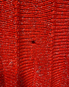 Vintage Knit Sparkly Red Skirt - As Found