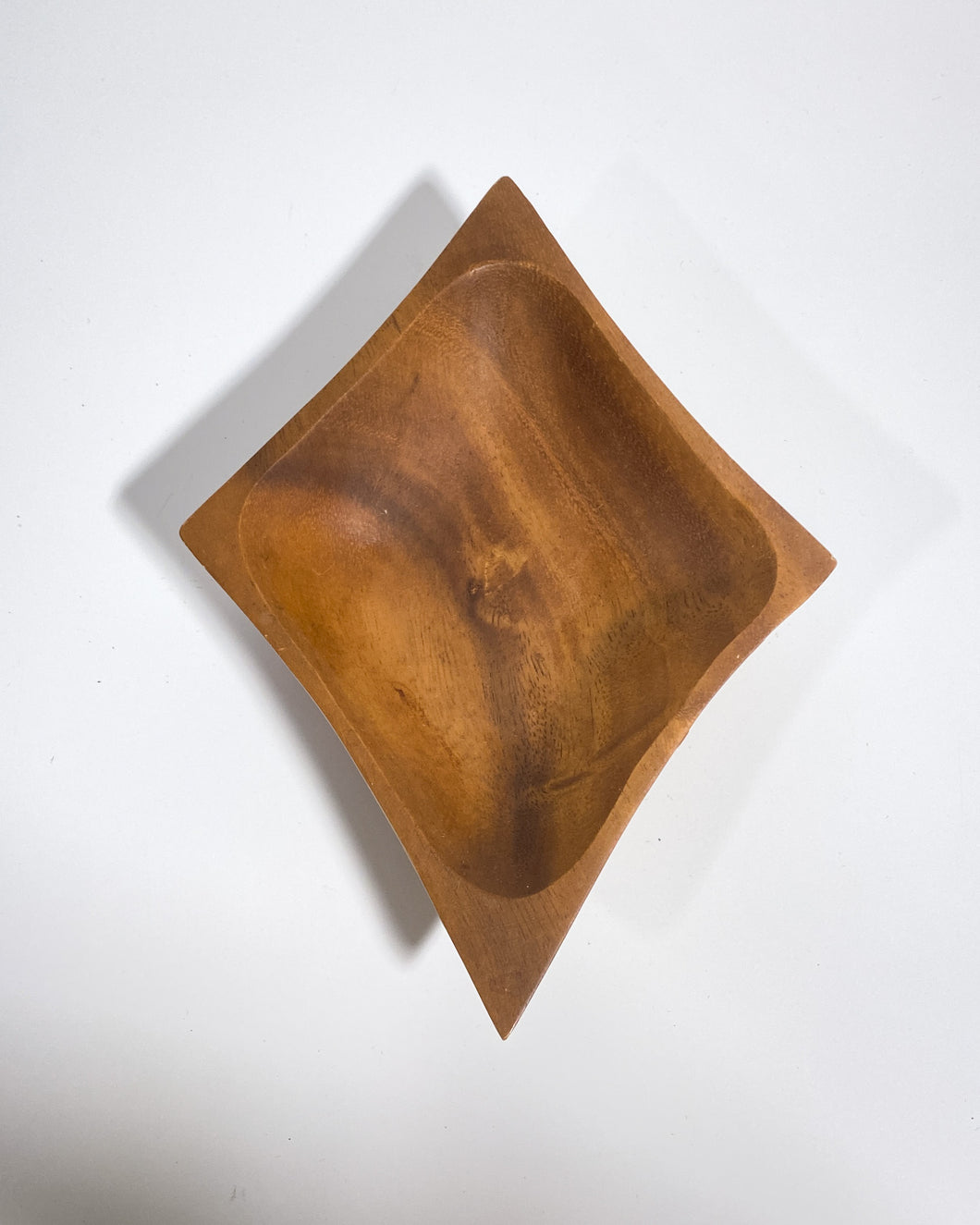 Vintage Diamond Shaped Wood Catchall