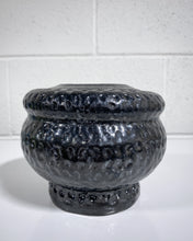 Load image into Gallery viewer, Textured Stoneware Metallic Black Vase
