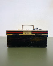 Load image into Gallery viewer, Vintage Metal Hinged Tin Box with Lock and Key - Made in England
