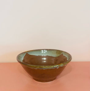 Cream Glazed Brown Ceramic Bowl