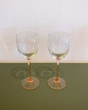 Load image into Gallery viewer, Vintage Pair of Wine Glasses with Pink Stems
