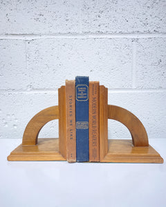 Vintage Wooden Sculptural Bookends